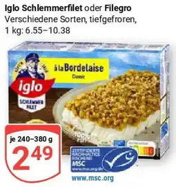 Globus Iglo Schlemmerfilet oder Filegro Angebot