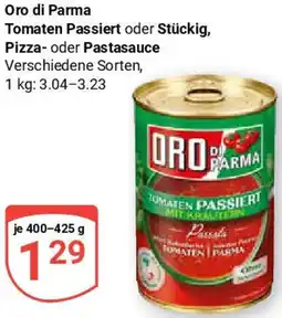 Globus Oro di Parma Tomaten Passiert oder Stückig, Pizza oder Pastasauce Angebot