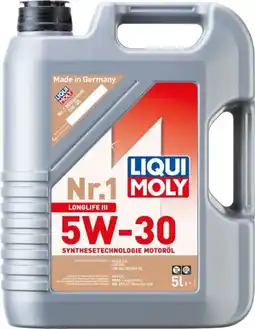 Globus Baumarkt Liqui Moly Motorenöl 5W30 Nr. 1 Longlife III Angebot