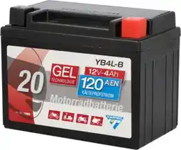 Globus Baumarkt Cartechnic Gel Motorradbatterie YB4L-B Angebot