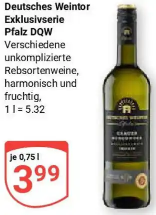 Globus Deutsches Weintor Exklusivserie Pfalz DQW Angebot