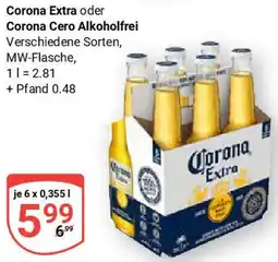 Globus Corona Extra oder Corona Cero Alkoholfrei Angebot