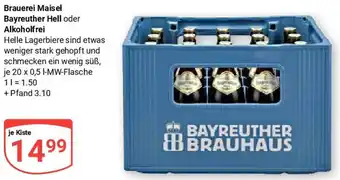 Globus Brauerei Maisel Bayreuther Hell oder Alkoholfrei Angebot