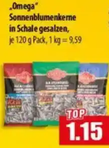 Mix Markt Omega Sonnenblumenkerne in Schale gesalzen Angebot