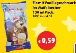 Mix Markt Eis mit Vanillegeschmack im Waffelbecher Angebot