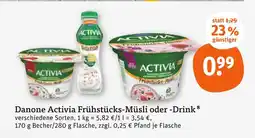 tegut Danone activia frühstücks-müsli Angebot
