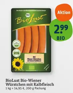 tegut Biolust bio-wiener würstchen mit kalbfleisch Angebot