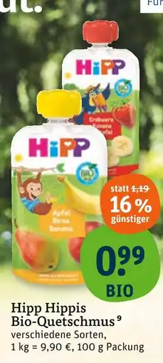 tegut Hipp hippis bio-quetschmus apfel birne banane Angebot