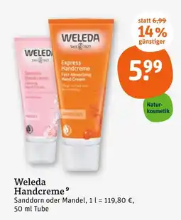 tegut Weleda express handcreme sanddorn Angebot