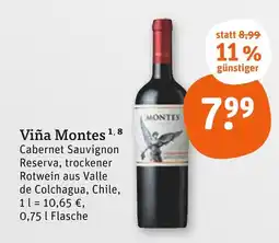tegut Viña montes cabernet sauvignon reserva Angebot