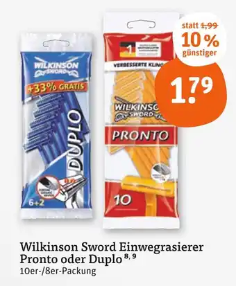 tegut Wilkinson sword einwegrasierer pronto Angebot