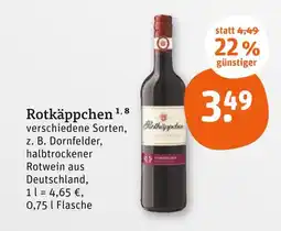 tegut Rotkäppchen dornfelder halbtrockener rotwein Angebot