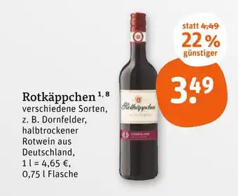 tegut Rotkäppchen dornfelder halbtrockener rotwein Angebot