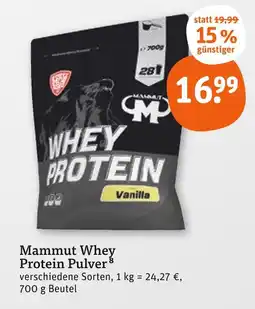 tegut Mammut whey protein pulver vanilla Angebot