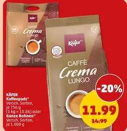 PENNY Käfer kaffeepads oder ganze bohnen Angebot