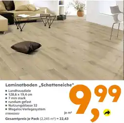 Globus Baumarkt Laminatboden 'schatteneiche' Angebot