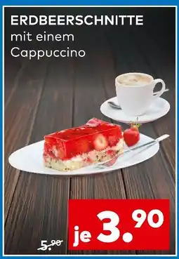 porta Erdbeerschnitte mit einem cappuccino Angebot