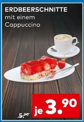 porta Erdbeerschnitte mit einem cappuccino Angebot