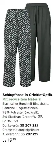 Tchibo Schlupfhose in crinkle-optik dunkelgrün Angebot