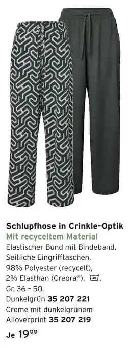 Tchibo Schlupfhose in crinkle-optik dunkelgrün Angebot