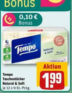 REWE Tempo taschentücher natural & soft Angebot