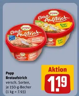 REWE Popp brotaufstrich alaska-seelachs Angebot