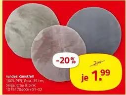 ROLLER Rundes kunstfell beige Angebot