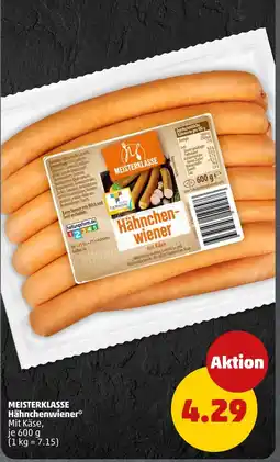 PENNY Meisterklasse hähnchenwiener mit käse Angebot