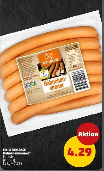 PENNY Meisterklasse hähnchenwiener mit käse Angebot
