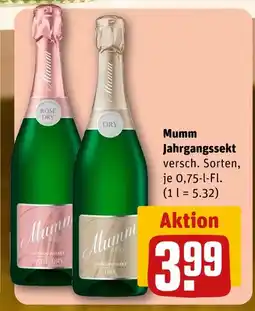 REWE Mumm jahrgangssekt rose dry Angebot