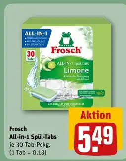 REWE Frosch all-in-1 spül-tabs limone Angebot