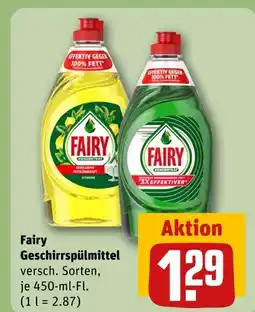 REWE Fairy geschirrspülmittel zitrone Angebot