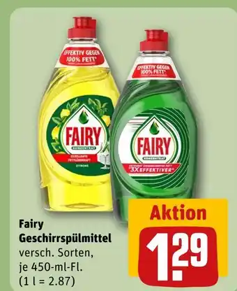 REWE Fairy geschirrspülmittel zitrone Angebot