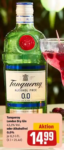 REWE London dry gin oder alkoholfrei 0,0% Angebot