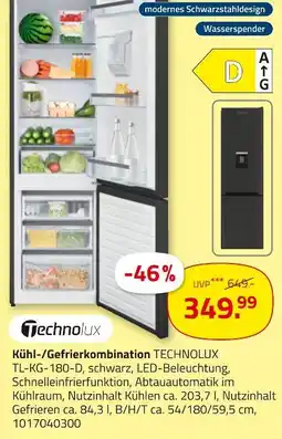 ROLLER Technolux kühl-/gefrierkombination tl-kg-180-d Angebot