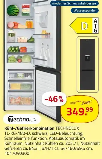 ROLLER Technolux kühl-/gefrierkombination tl-kg-180-d Angebot