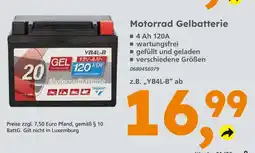 Globus Baumarkt Motorrad gelbatterie Angebot