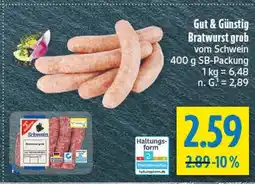 diska Gut & günstig bratwurst grob vom schwein Angebot