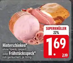 Edeka Hintersschinken ohne speck, gegart Angebot