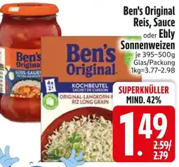 Edeka Ben's original reis, sauce oder ebly sonnenweizen Angebot