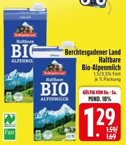 Edeka Berchtesgadener land haltbare bio-alpenmilch 1,5% fett Angebot