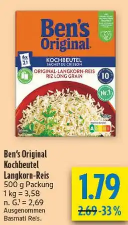 diska Ben's original kochbeutel langkorn-reis Angebot
