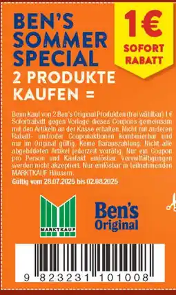 Marktkauf Ben's original ben's sommer special 2 produkte kaufen Angebot