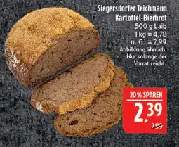 Marktkauf Siegersdorfer teichmann kartoffel-bierbrot Angebot