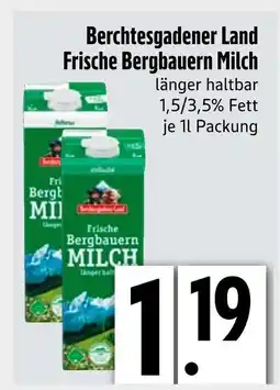 Edeka Berchtesgadener land frische bergbauern milch 1,5% fett Angebot