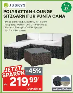 Marktkauf Juskys polyrattan-lounge sitzgarnitur punta cana Angebot