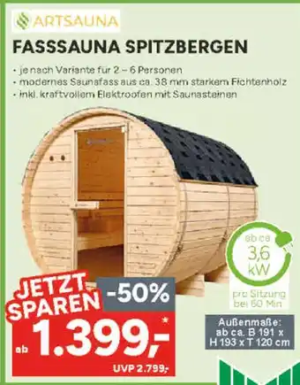 Marktkauf Artsauna fasssauna spitzbergen Angebot