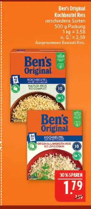 Marktkauf Ben's original kochbeutel natur-reis Angebot