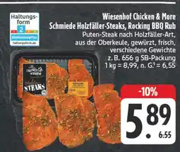 Edeka Wiesenhof chicken & more schmiede holzfäller-steaks, rocking bbq rub Angebot