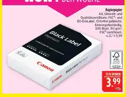 Marktkauf Canon black label premium kopierpapier Angebot